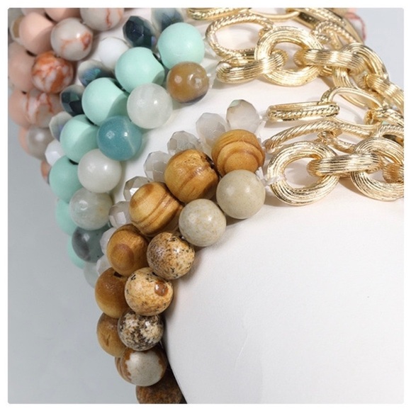 3 Bracelets Combo in Wood & Jasper - Picture 3 of 4